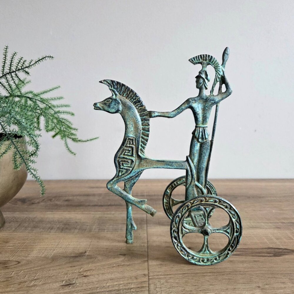 Vintage Riproduzione Archeologica Italy Bronze Greek Athenian Warrior - Picture 2 of 8